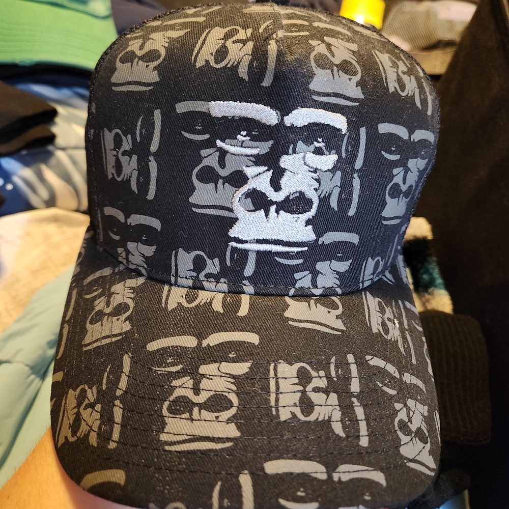 Black and Gray Graphic Cap